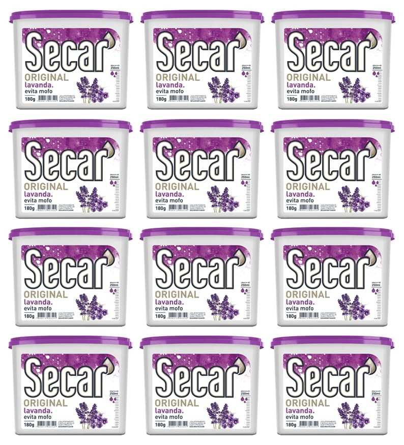 Anti Mofo Secar 12 Unidades 180g - Desumidificador Lavanda para Armários e Gavetas