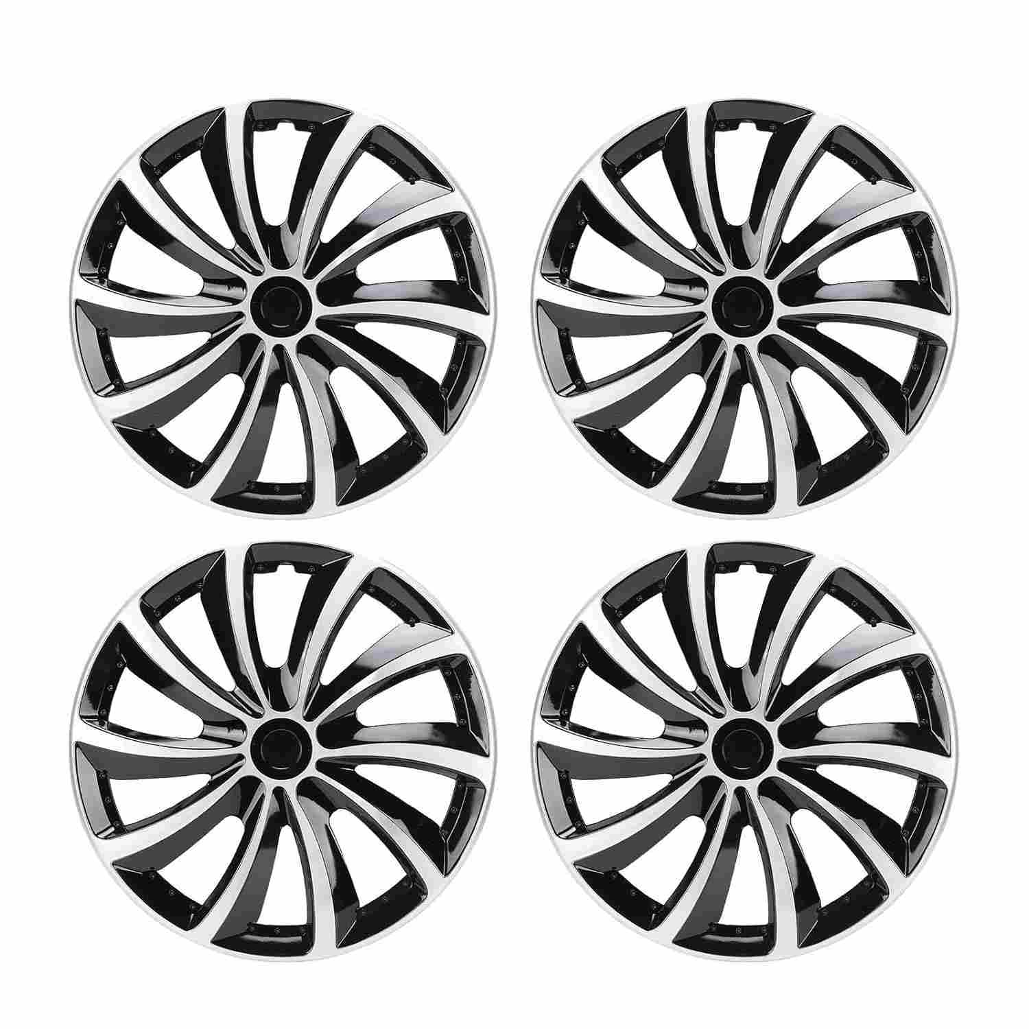 Conjunto 4 Calotas Aro 16" Universal Prata Preto - Elegância e Proteção para Seu Carro