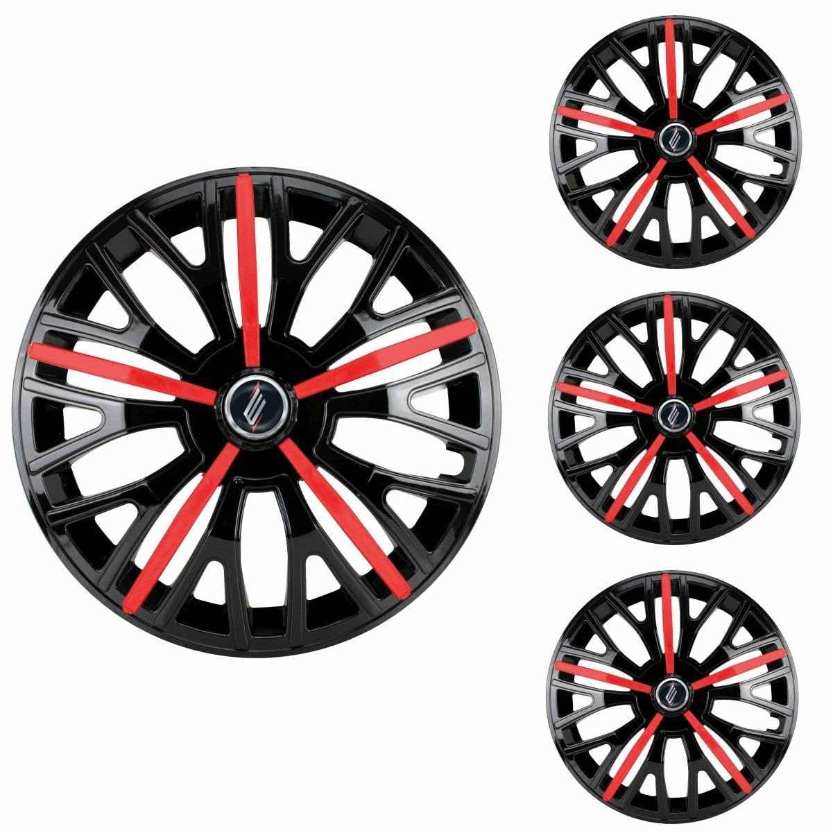 Jogo de Calotas Triton Sport Black Red Aro 14 Universal - Elitte Motors