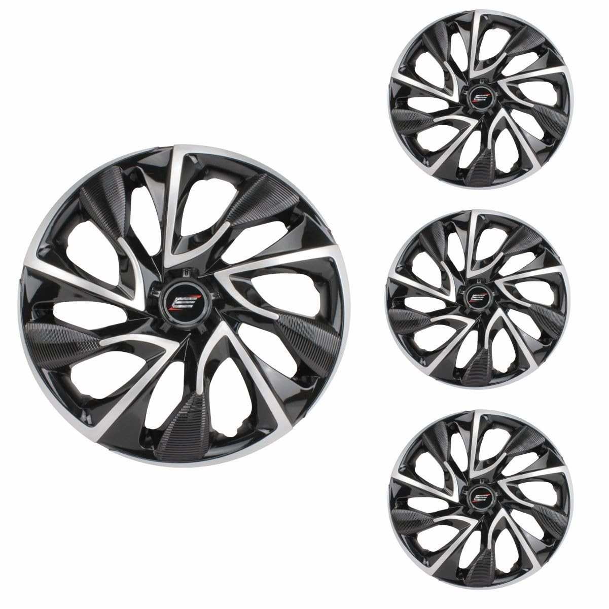 Jogo de Calotas DS4 Aro 13 Black Silver Universal - Estilo e Proteção para Seu Carro