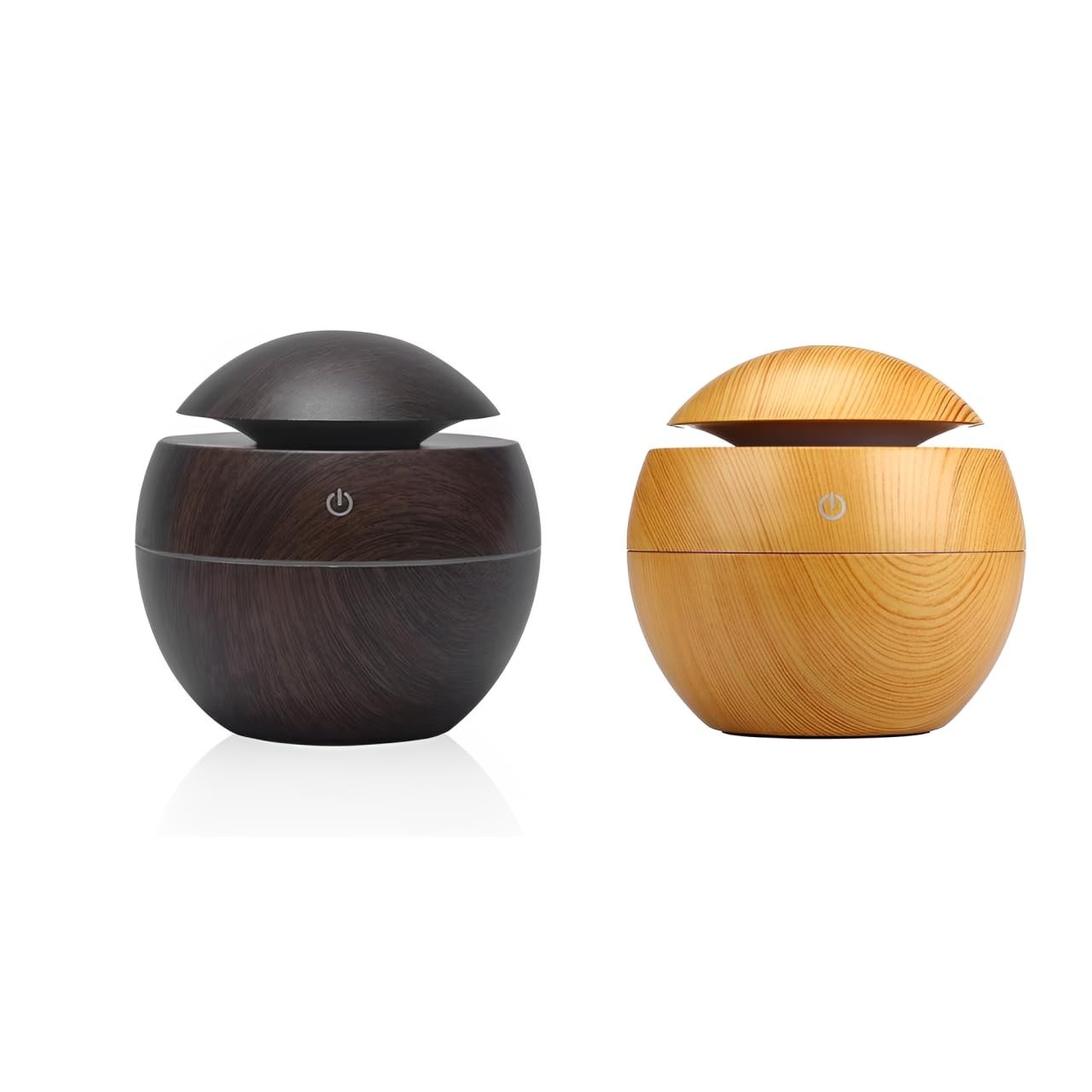 Umidificador de Ar Ultrassônico com Difusor de Aromas LED 7 Cores - Design em Madeira para Ambientes Relaxantes