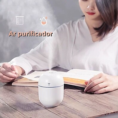 Mini Umidificador Portátil Egg USB com LED e Aromatizador