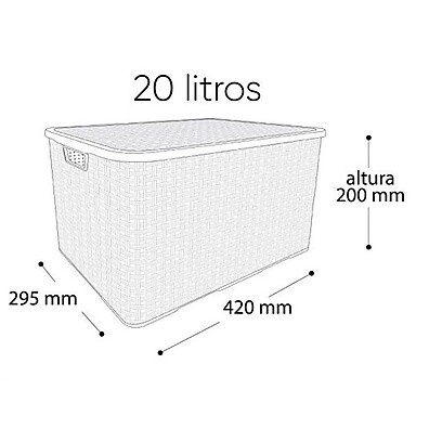 Organize com Estilo: Kit 4 Caixas Rattan 20L Arqplast
