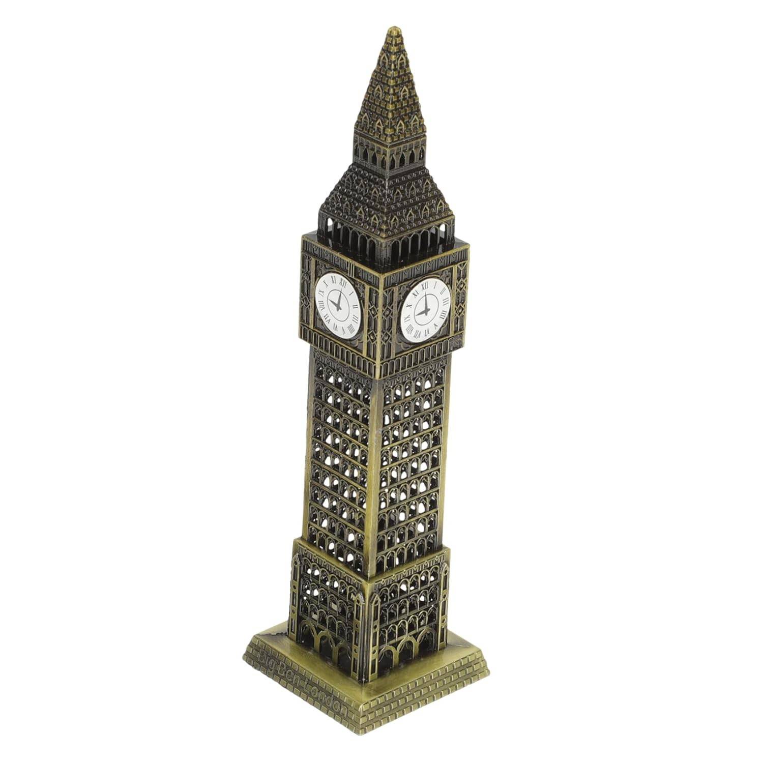 Ornamento de Arquitetura Vintage Londres em Metal - Modelo de Construção Elegante para Decoração de Mesa