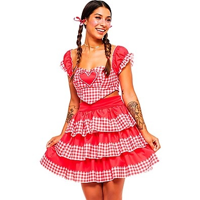 Arraiá Chic: Conjunto Xadrez Vermelho Festa Junina