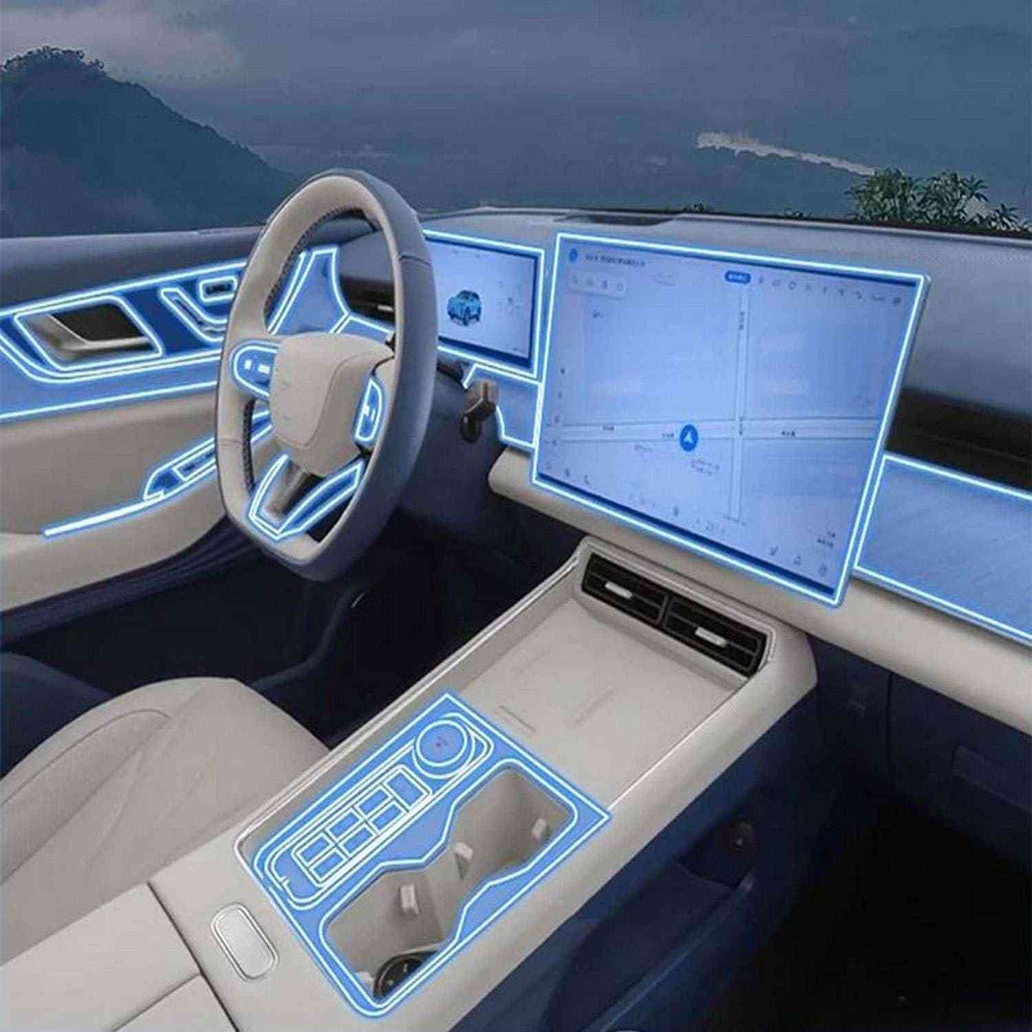 Película Protetora TPU Anti-arranhões para Console Central Cadillac XT5 2025 - Interior Impecável