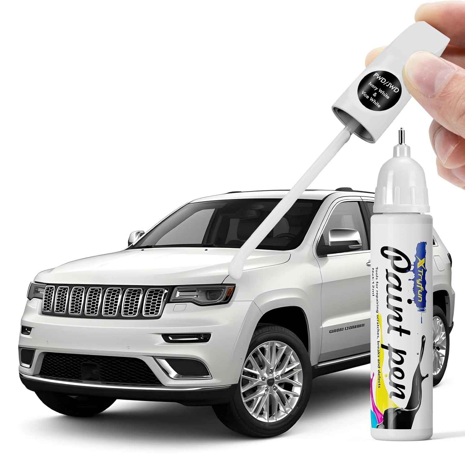 Tinta de Retoque para Carro Jeep - Cor Ivory PWD/JWD | Reparo de Arranhões e Lascas