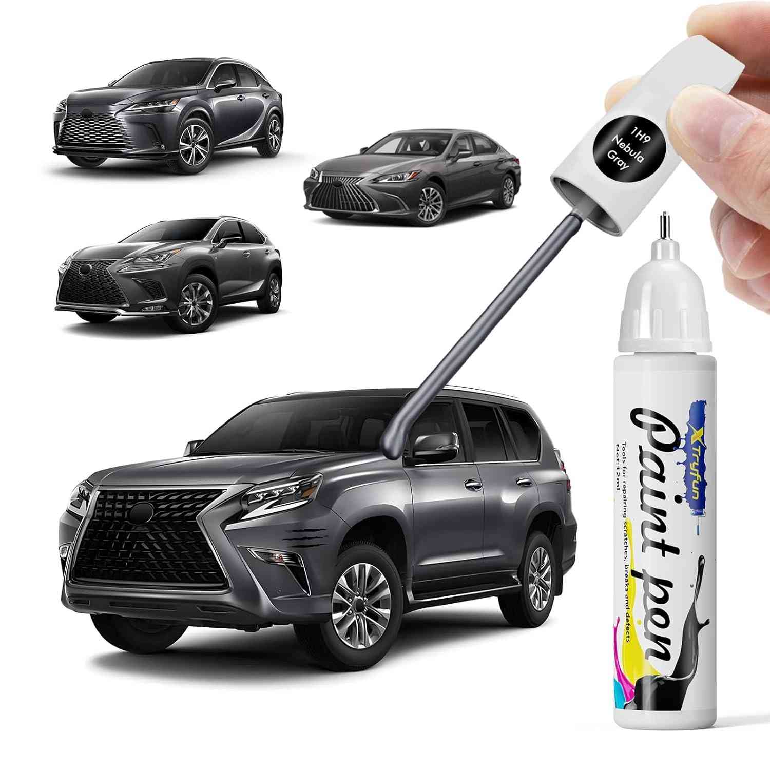 Tinta de Retoque Cinza Nebulosa 1H9 - Reparo de Arranhões para Lexus (RX/NX/ES/GX/IS/LS/UX/RC/LX) | Secagem Rápida e Resistente à Ferrugem
