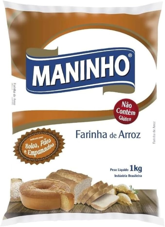 Farinha de Arroz Sem Glúten 1kg - Maninho