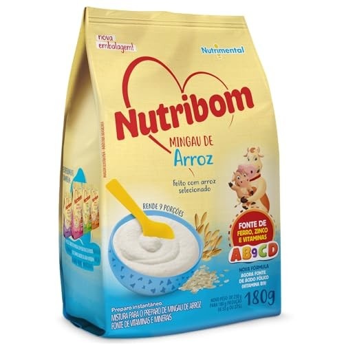 Nutribom Mingau Arroz 180G - Feito Com Arroz Selecionado Fonte De Ferro Zinco E Vitaminas