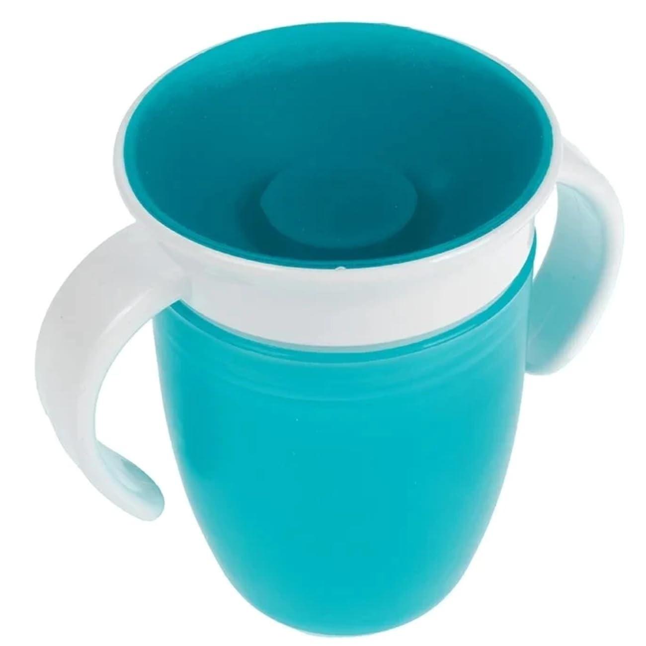 Copo Infantil com Tampa de Silicone Baby Art - 210ml, Anti-Vazamento, Sem Bico, Azul