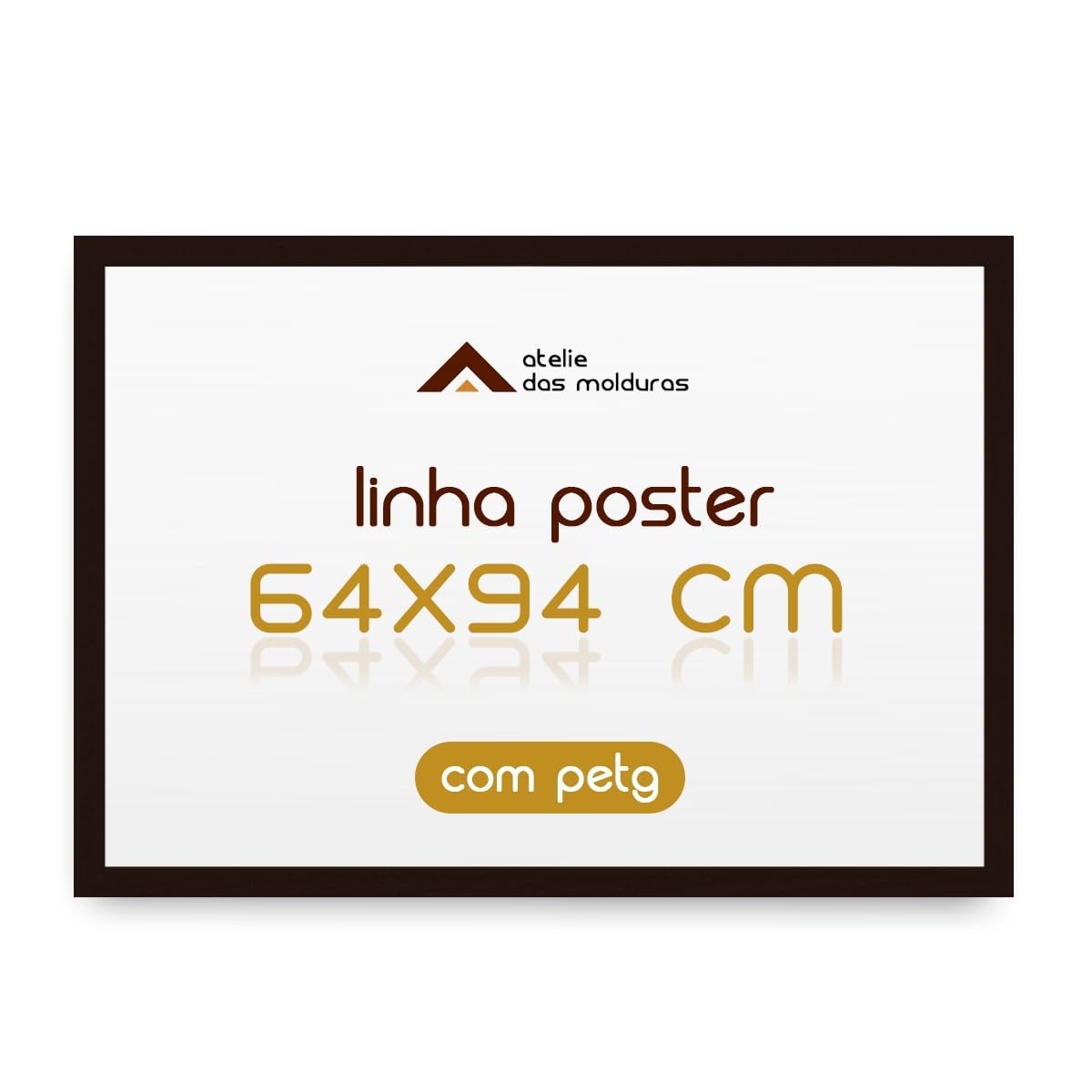 Moldura 64x94 com Proteção PETG para Arte e Poster Decorativo (Preto) - Design Moderno e Resistente