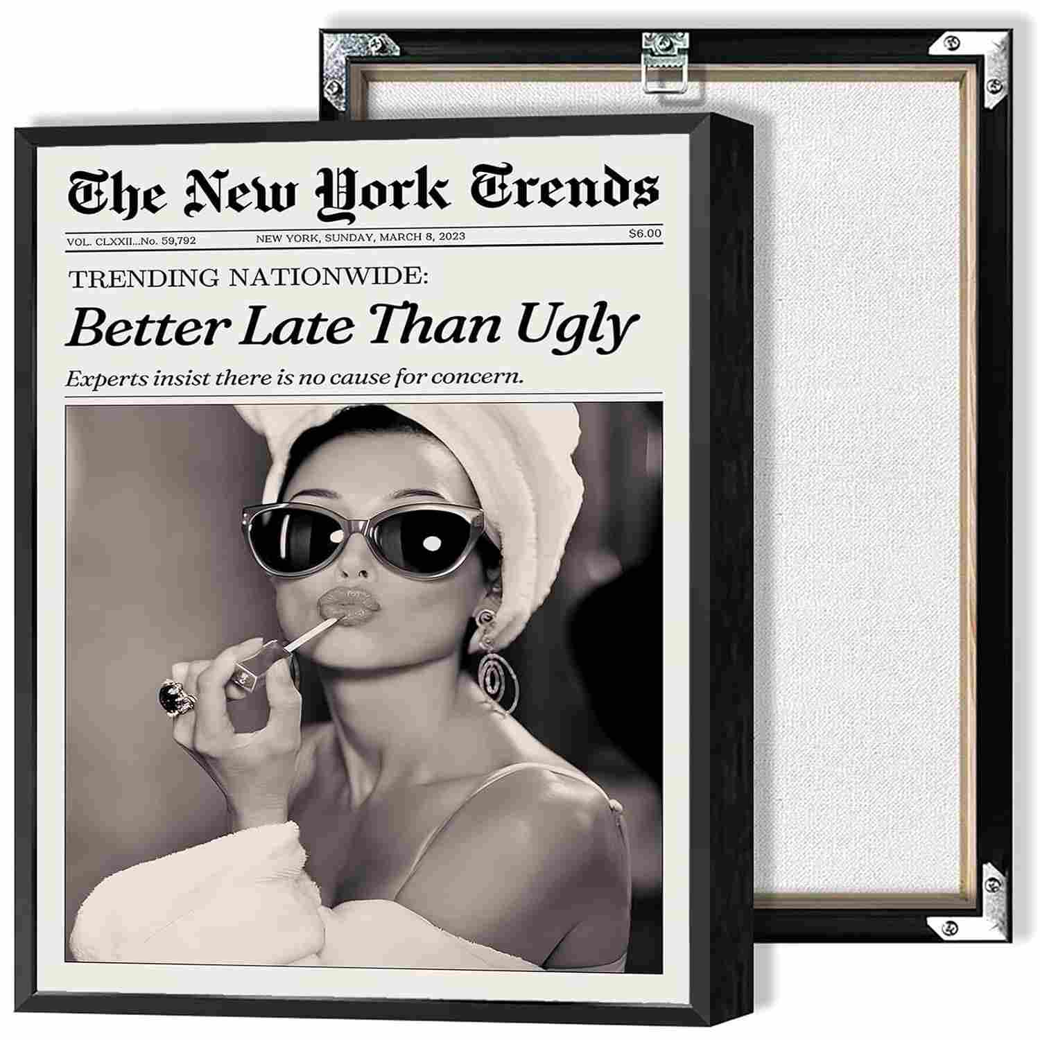 Pôster Funky Girl Aesthetic Preppy - Arte de Parede Moderna em Preto e Branco com Estilo Vintage