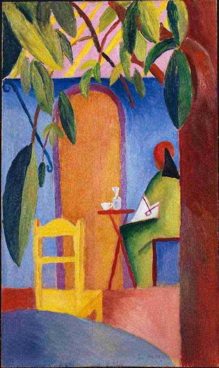 Café Turco de August Macke - Tela Canvas 30x50cm | Arte de Museu para Decoração Moderna