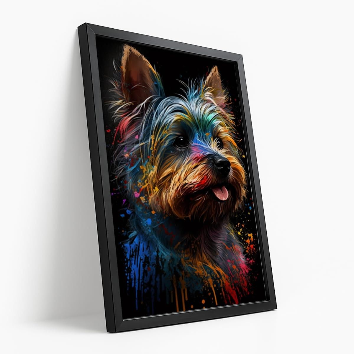Quadro Decorativo Cachorro Yorkshire Colorido - Arte Moderna para Decoração Pet