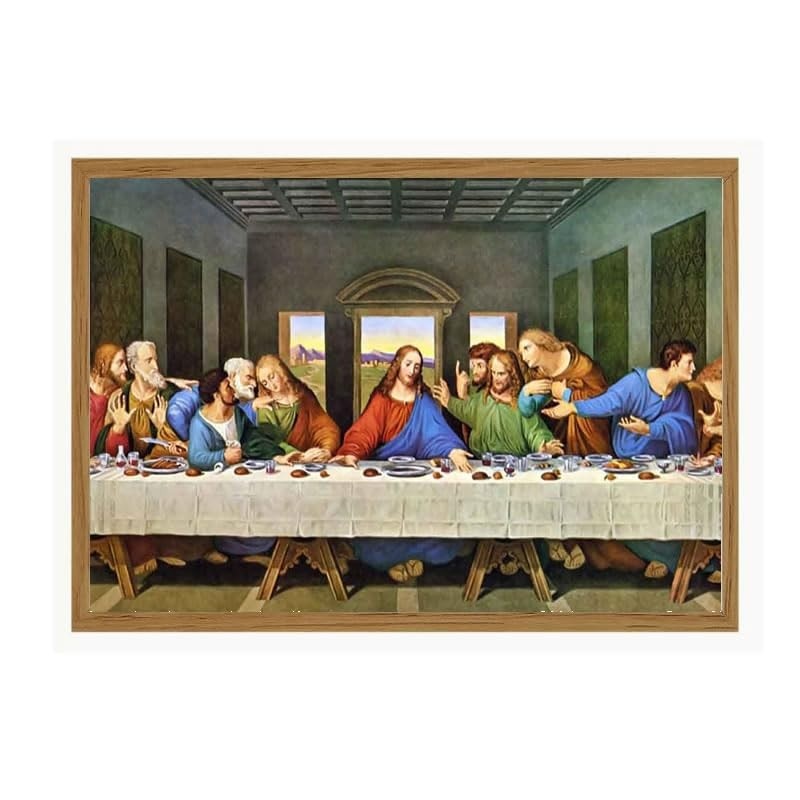 Quadro Decorativo Santa Ceia por Leonardo da Vinci - Arte Sagrada para Sua Casa
