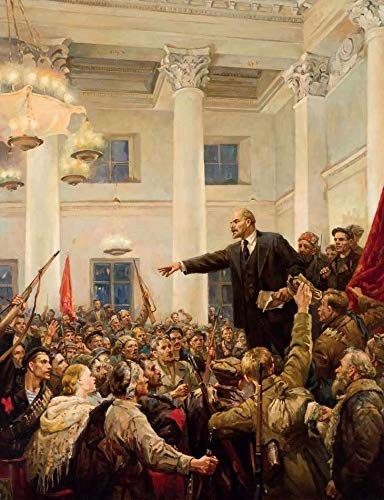Tela Canvas Lenin Proclama Poder Soviético - 50x65cm - Obra de Arte para Decoração Moderna