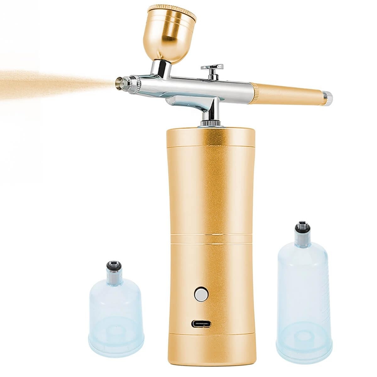 Aerógrafo Portátil Mini Dourado: Compressor Sem Fio para Bolos e Arte