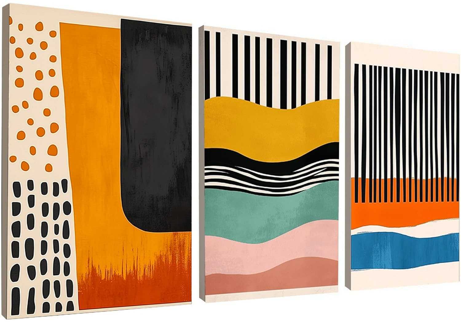Kit 3 Quadros Decorativos Canvas 40x50 cm - Arte Moderna para Sala, Quarto e Corredor