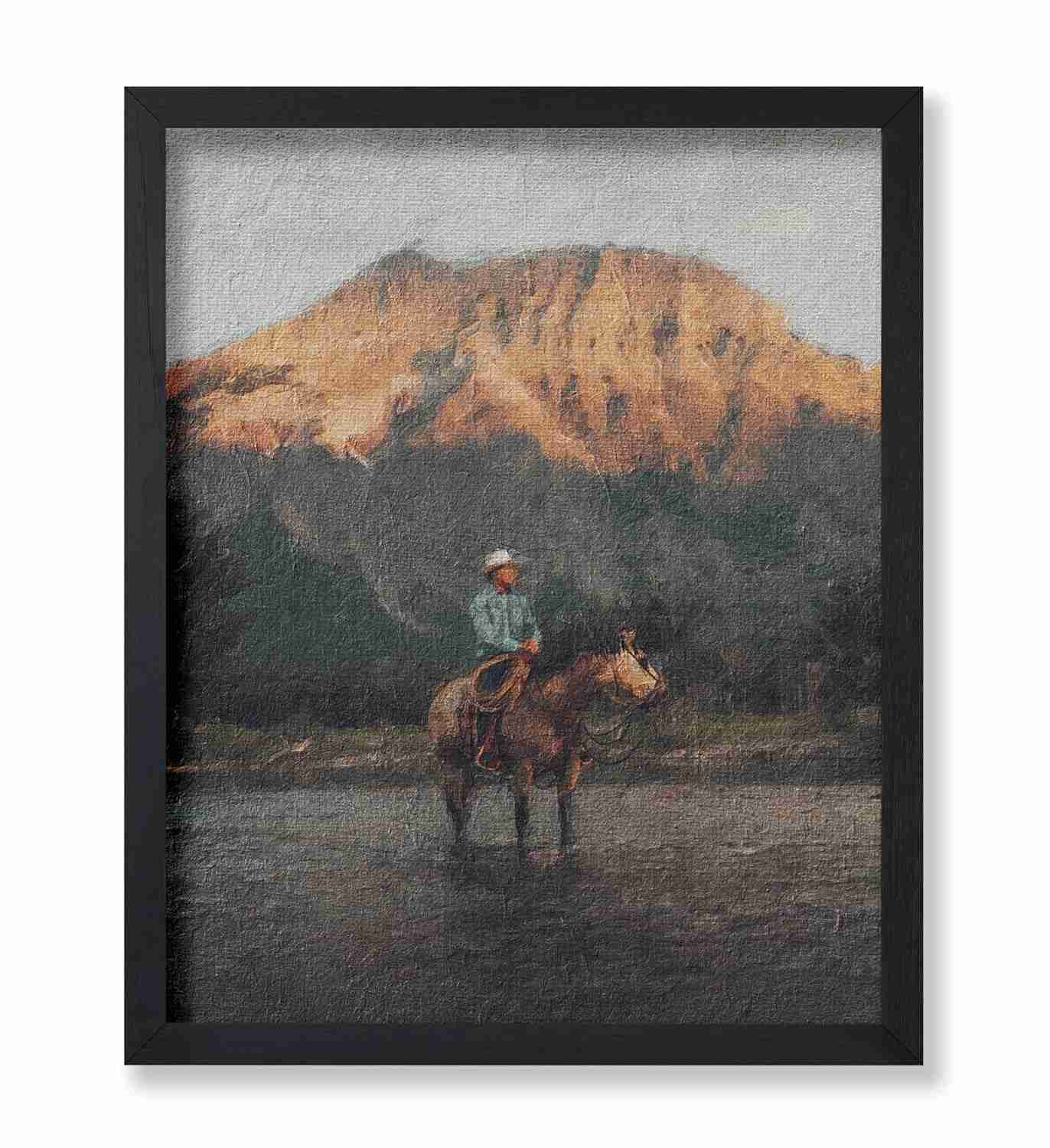 Poster Master Pôster de Cowboy Vintage - Arte Ocidental Retrô para Decoração Rústica