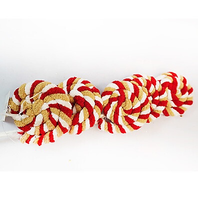 Galho Candy Pirulito Bege Branco e Vermelho – Encanto Artesanal