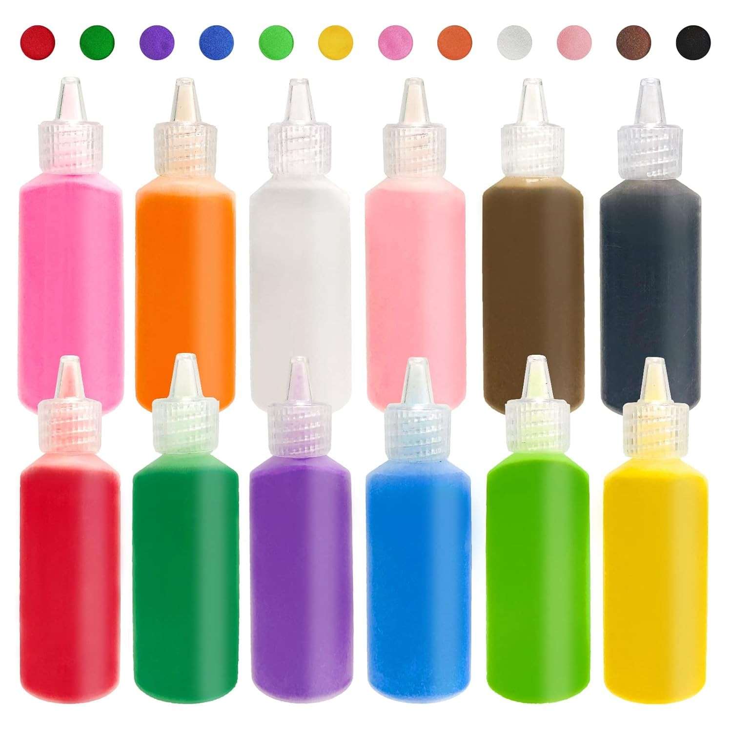 Kit Areia Artística Colorida - 12 Garrafas de 35g | Artesanato DIY, Terrário e Brincadeiras Criativas