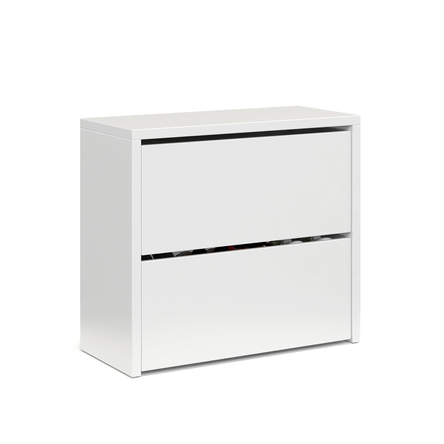 Sapateira Organizadora Basculante com 2 Gavetas Articuladas - Design Moderno para Hall e Quarto (Branco)