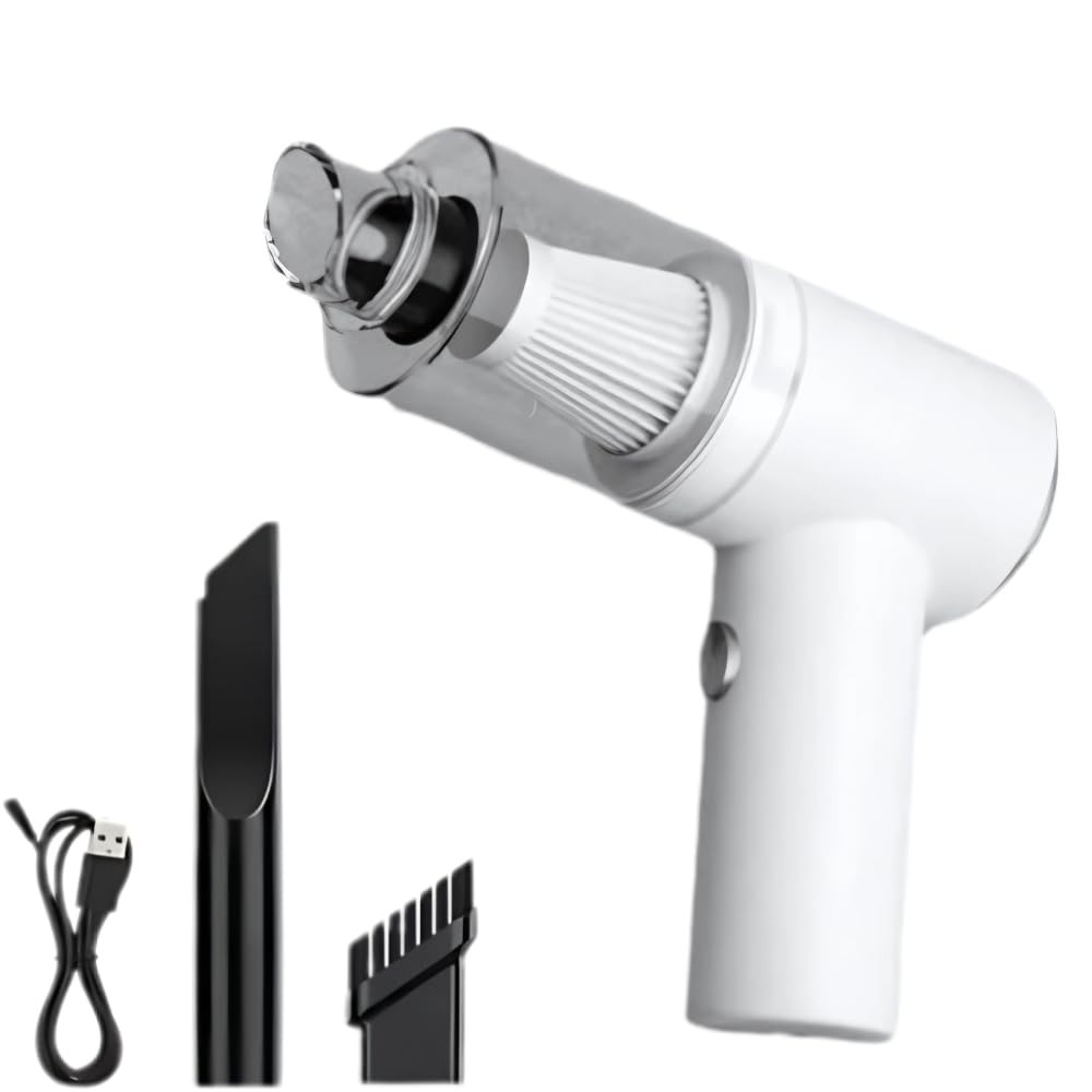 Aspirador Portátil Sem Fio Potente: Limpeza Rápida e Eficiente para Carro, Sofá e Mais!