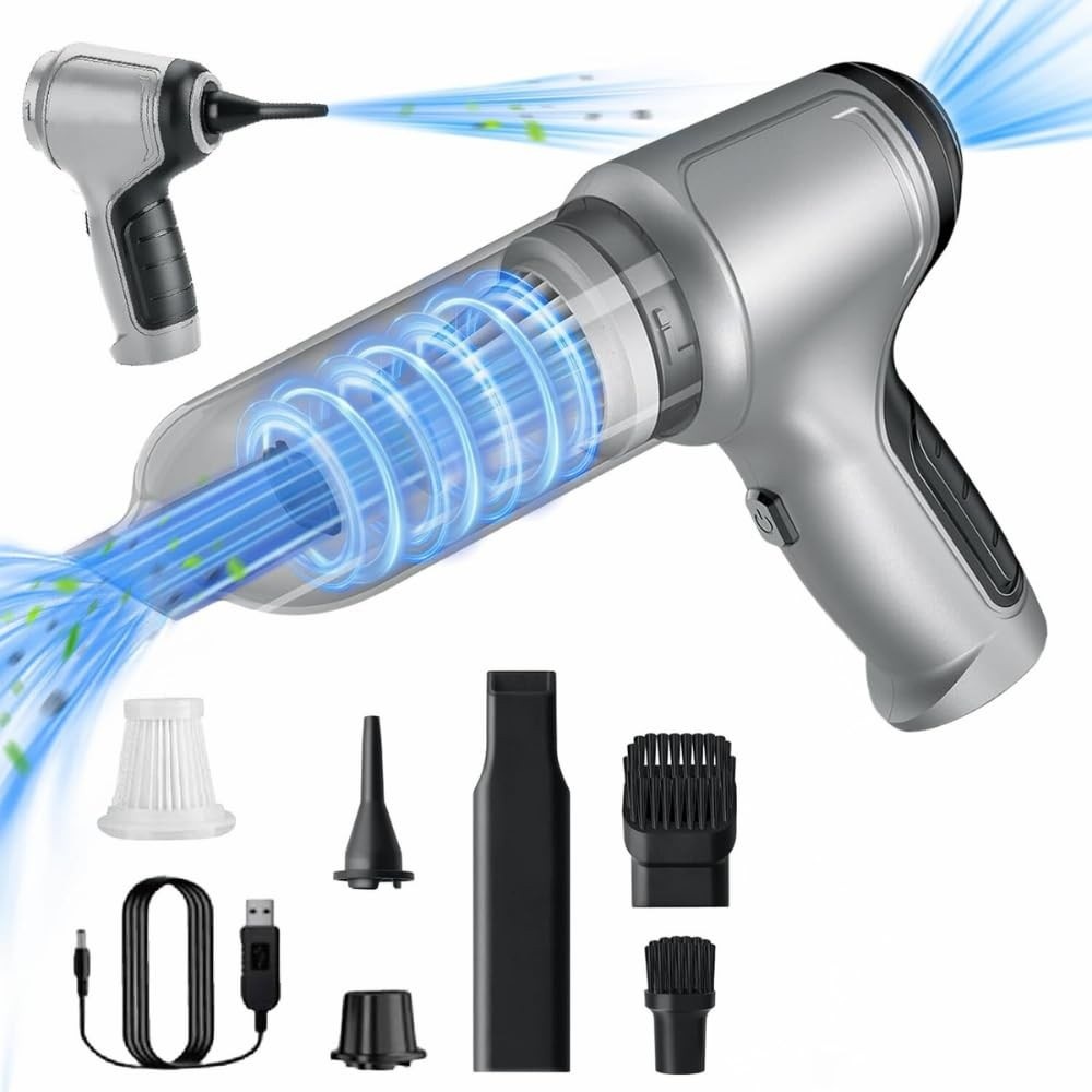 Aspirador Portátil Sem Fio 3 em 1: Potência 120W para Carro e Casa | Recarregável USB