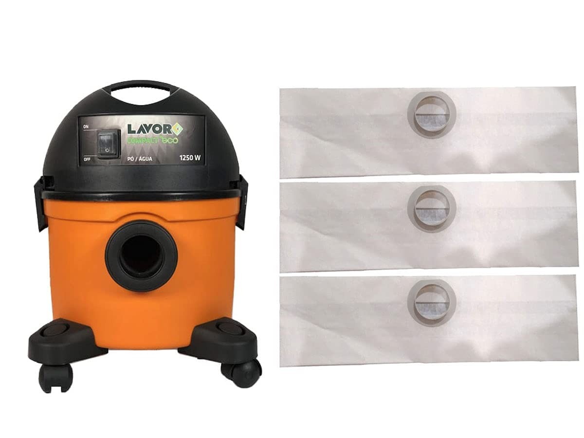 Kit com 9 Sacos Descartáveis Biodegradáveis para Aspirador Lavor Wash Compact Eco 1250W - Proteção e Higiene com Dupla Filtragem