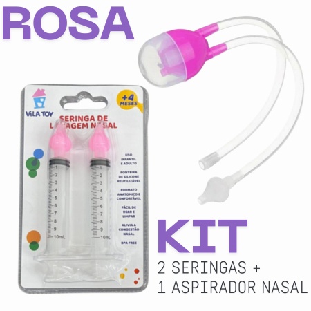Limpeza Nasal Bebê: Kit Seringa + Aspirador