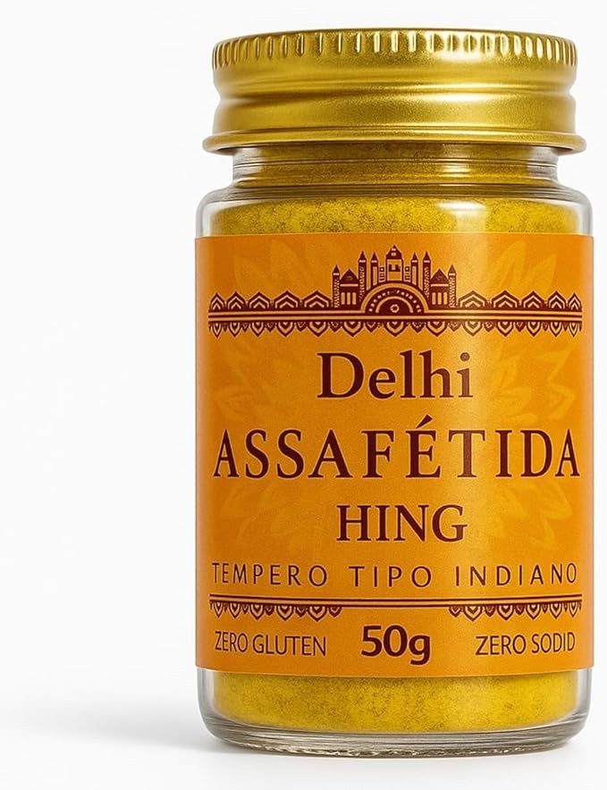 Assafétida Hing 50g Delhi Tempero Indiano Importado - Sem glúten