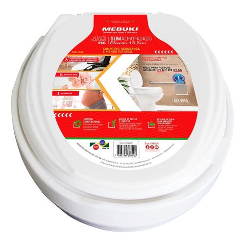 Assento Sanitário Oval Elevado 13,5cm Toalee: Conforto e Segurança para Seu Banheiro