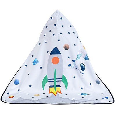 Toalha com Capuz Bebê: Leão e Astronauta 🦁🚀