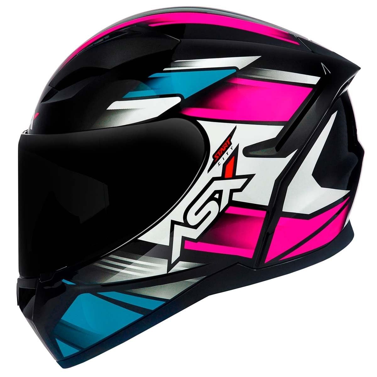 Combo Capacete Feminino ASX City Start + Viseira Fumê Original - Segurança e Estilo para Motociclistas