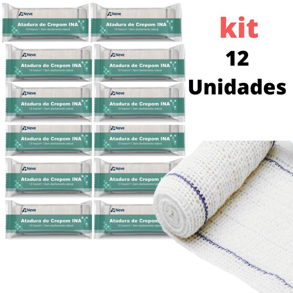 Atadura Crepom INA: Kit 12un Alta Qualidade