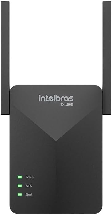Extensor Mesh Wi-Fi 6 EX 1500 Preto Intelbras Cobertura de Até 100m²
