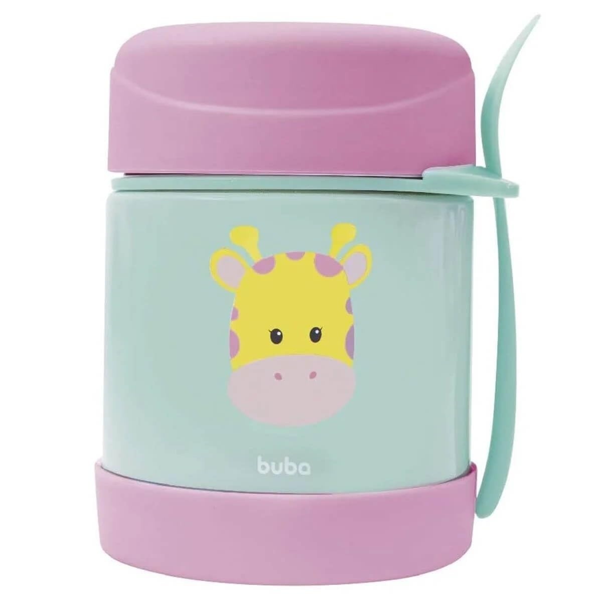 ate-conservacao-aco-termico-com-fun-animal-inox-talher-infantil-de-pote-colorida-buba-girafa-a-5h-a