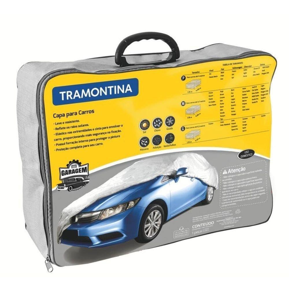 Capa para Carro Tramontina M Impermeável Cinza - Proteção Total até 4,7m