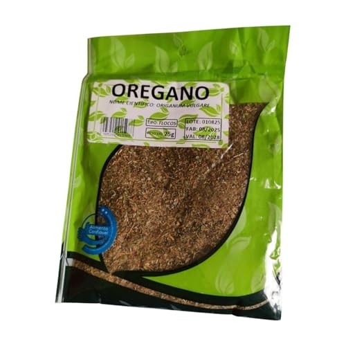 Oregano em Flocos, Nome Científico Origanum Vulgare, 25g, Validade até 08/2028