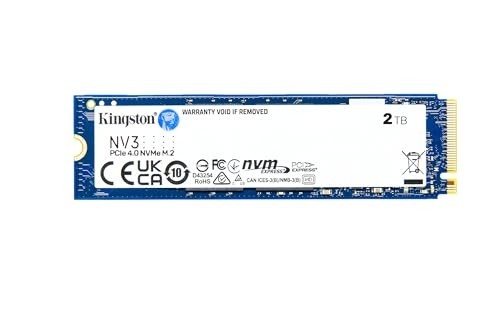 Kingston NV3 2TB M.2 2280 NVMe SSD | PCIe 4.0 Gen 4x4 | Até 6000 MB/s | SNV3S/2000G