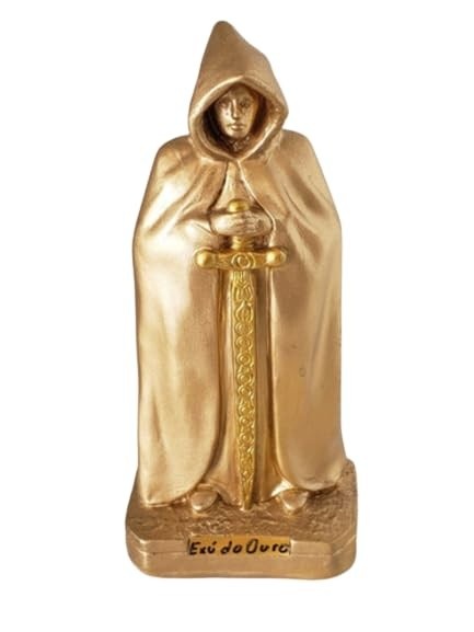 Imagem Exú Do Ouro Chama Dinheiro - Gesso 20cm com Pintura Resistente - Magia para Atração de Riquezas