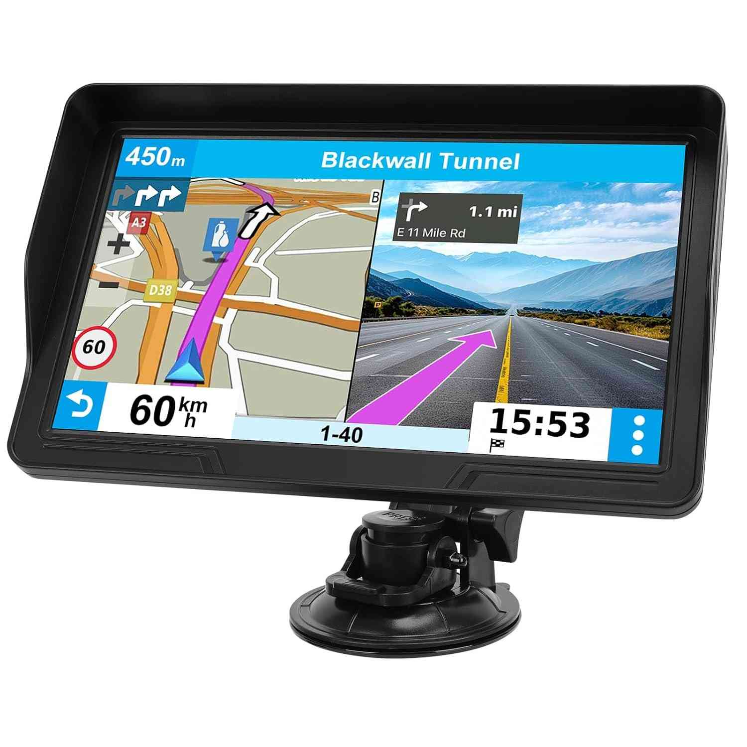 Navegador GPS 22,9cm para Carro, Caminhão e Trailer | Mapas 2025 Atualizados e Voz Real