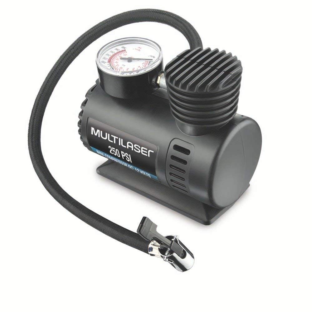 Compressor de Ar Portátil Multilaser 12V 250PSI com Manômetro - AU601