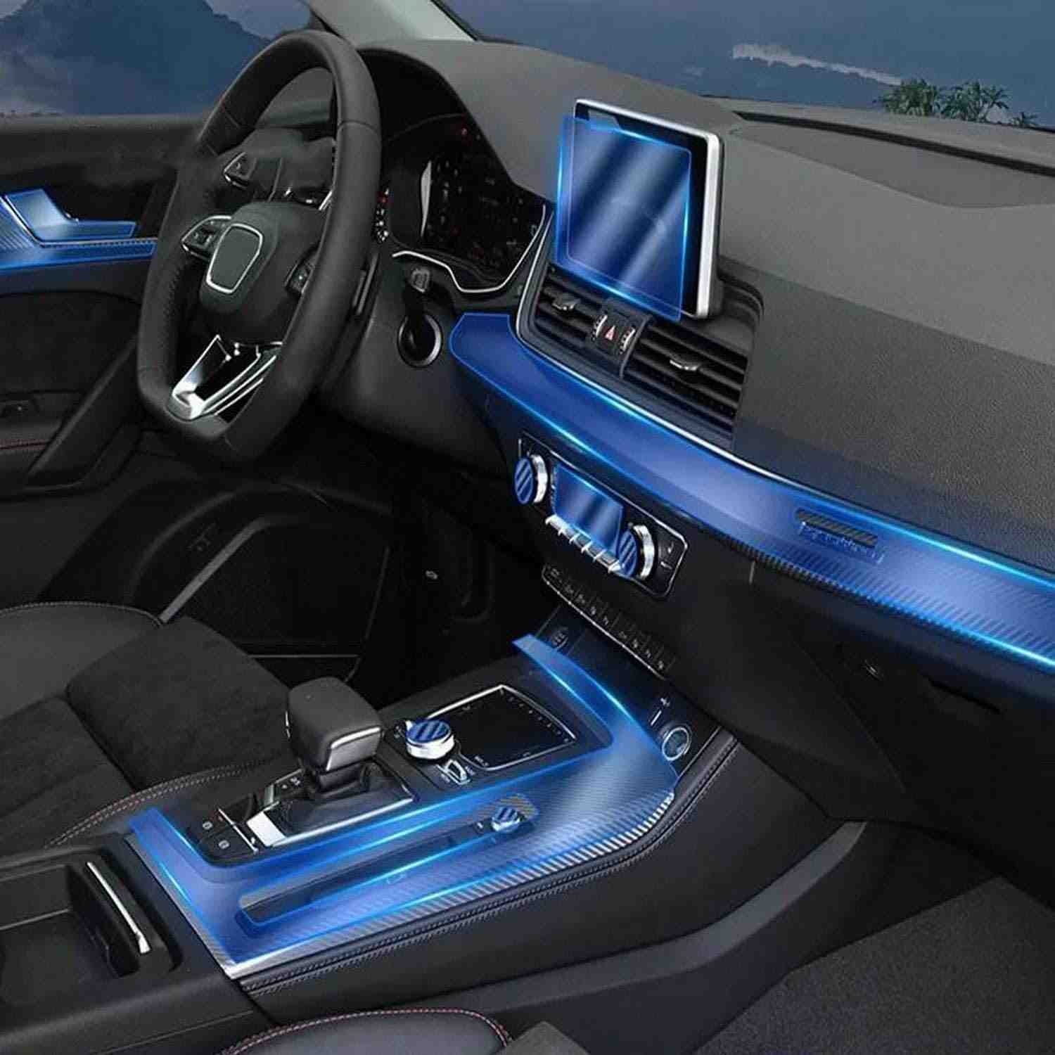 Película Protetora TPU Transparente para Console Central Audi Q5 2021-2024 | Antirriscos e Anti-impacto