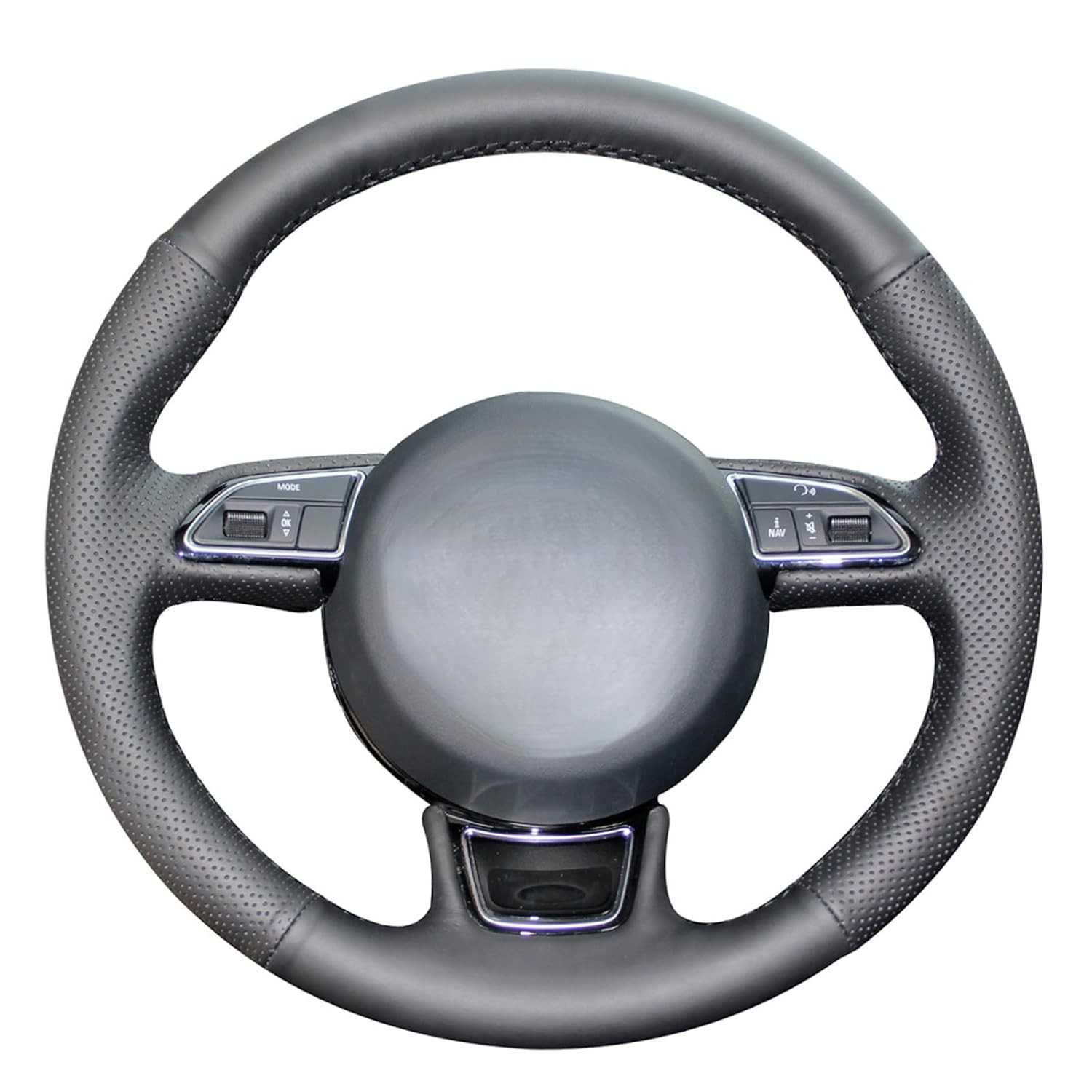 Capa de Volante MEWANT em Couro Genuíno para Audi: Toque Premium e Segurança DIY