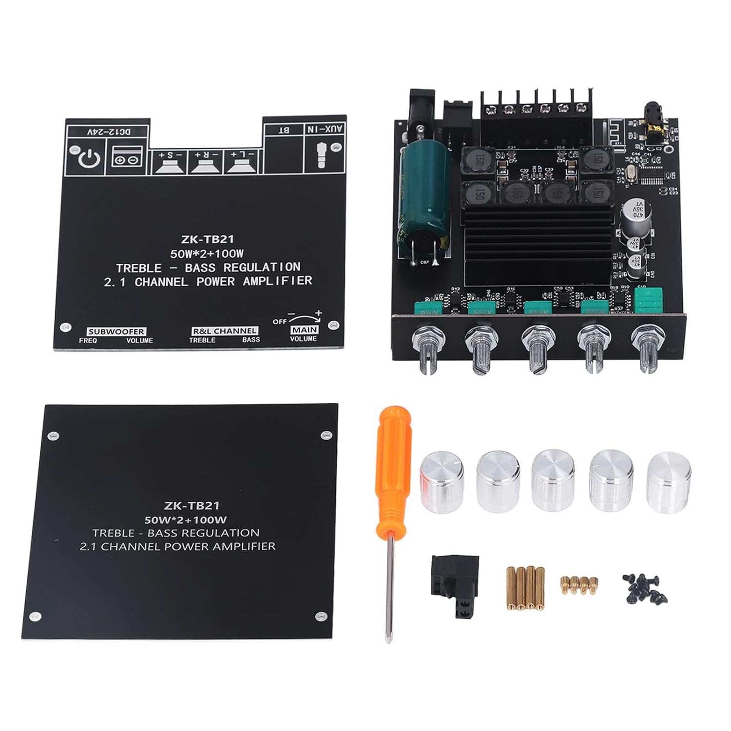 Amplificador de Áudio Pssopp 100W 2.1 Canais com Bluetooth e Subwoofer - Potência e Controle Total!