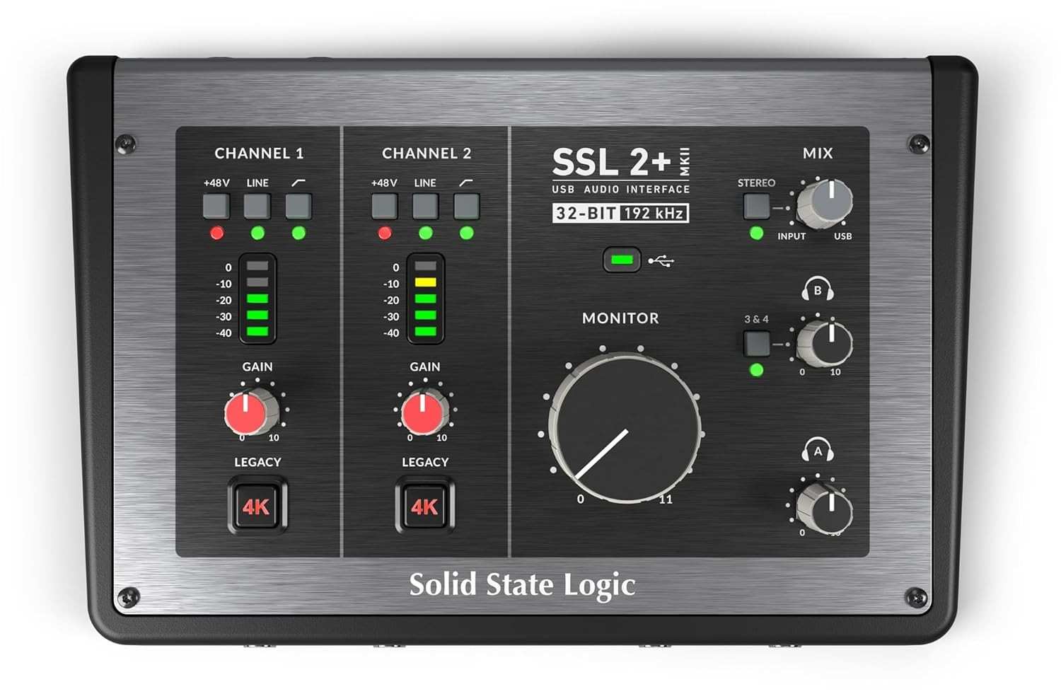 Solid State Logic 2+ MKII: Interface de Áudio USB-C Profissional 2x4 para Criadores