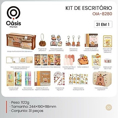 Kit Capivara: 458 Peças para Voltar às Aulas!