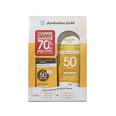 Australian Gold FPS 50: Kit Completo Protetor Solar